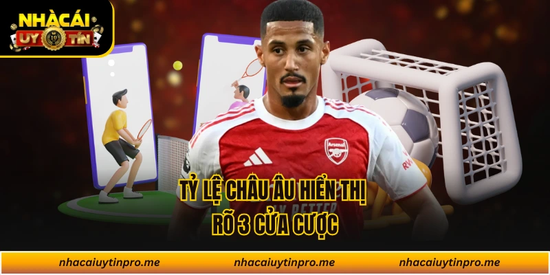 Tỷ lệ châu Âu hiển thị rõ 3 cửa cược