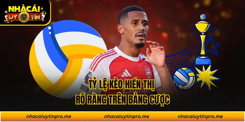 Tỷ lệ kèo hiển thị rõ ràng trên bảng cược